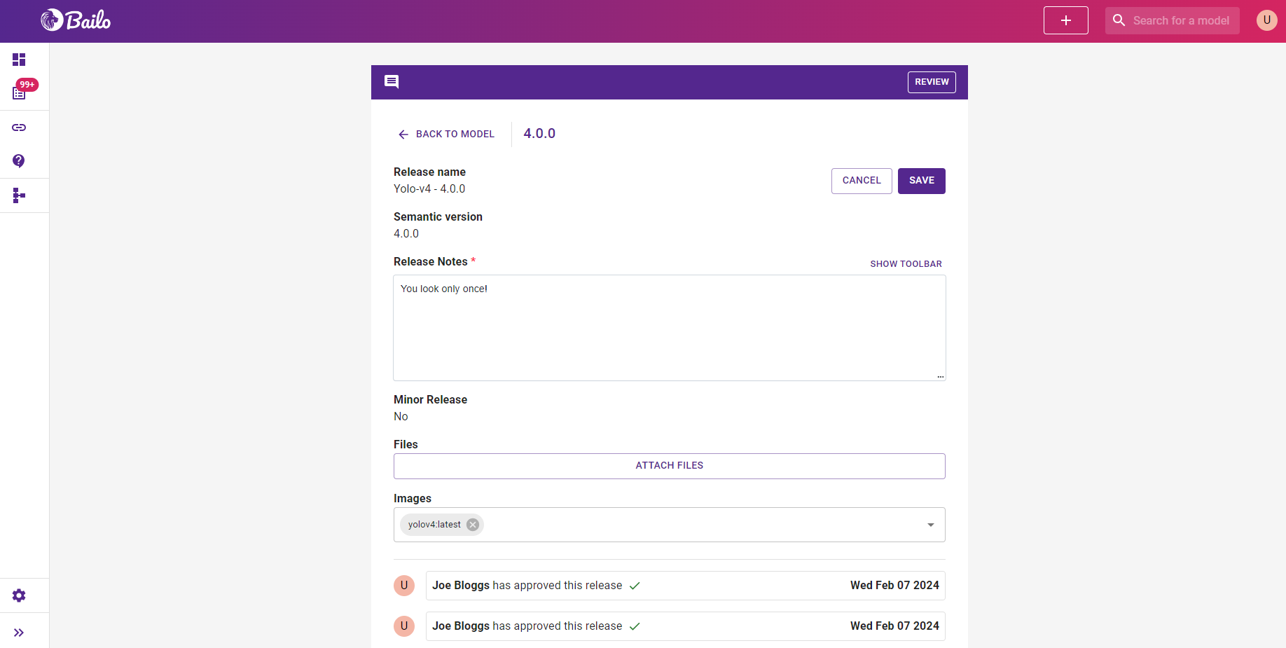 release being edited with new image attached