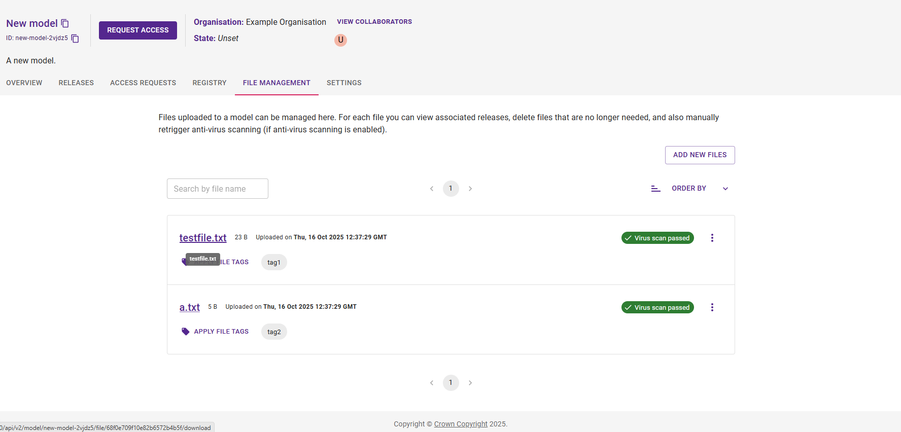 clickable file in file management tab