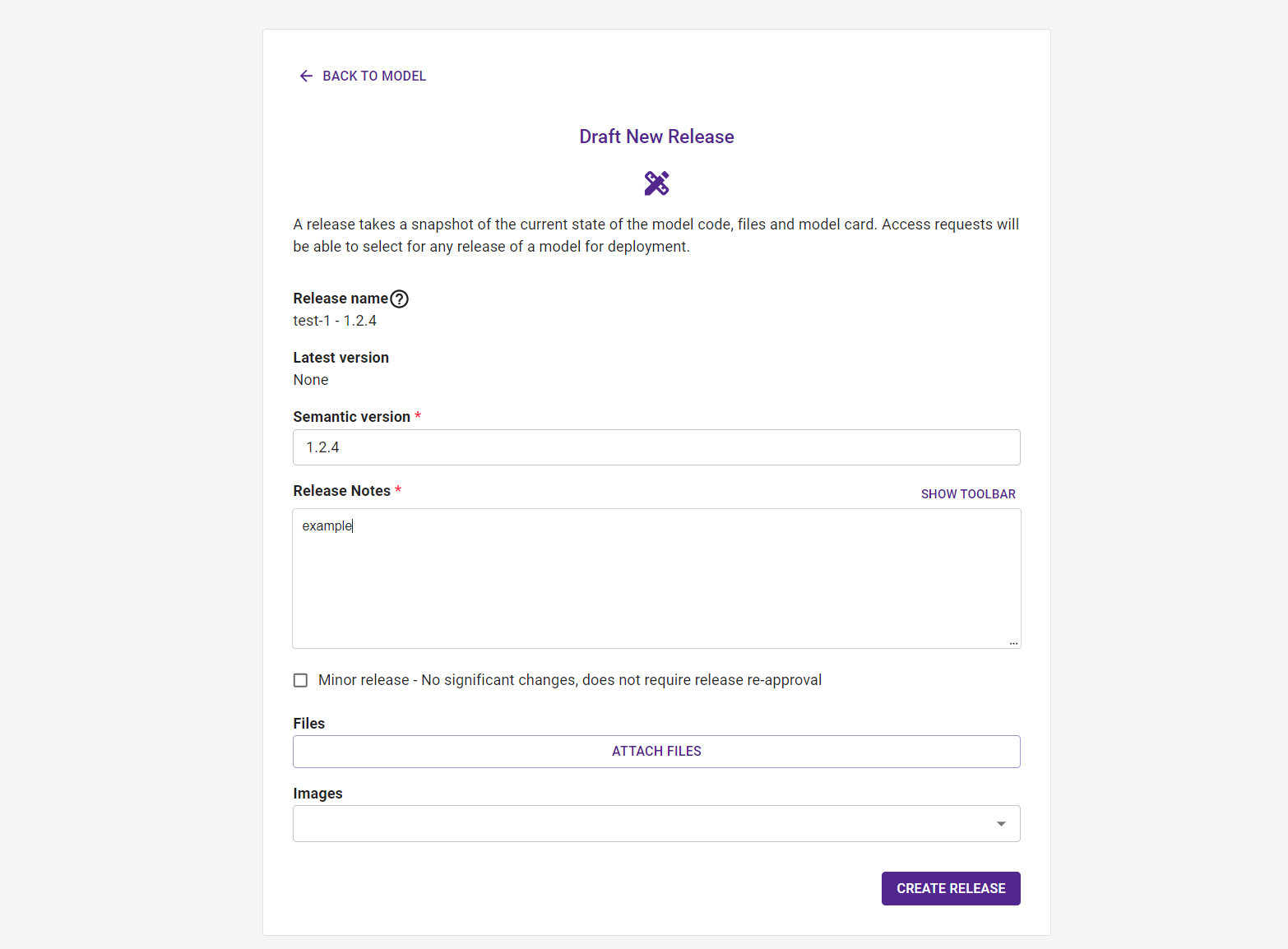 draft new release form
