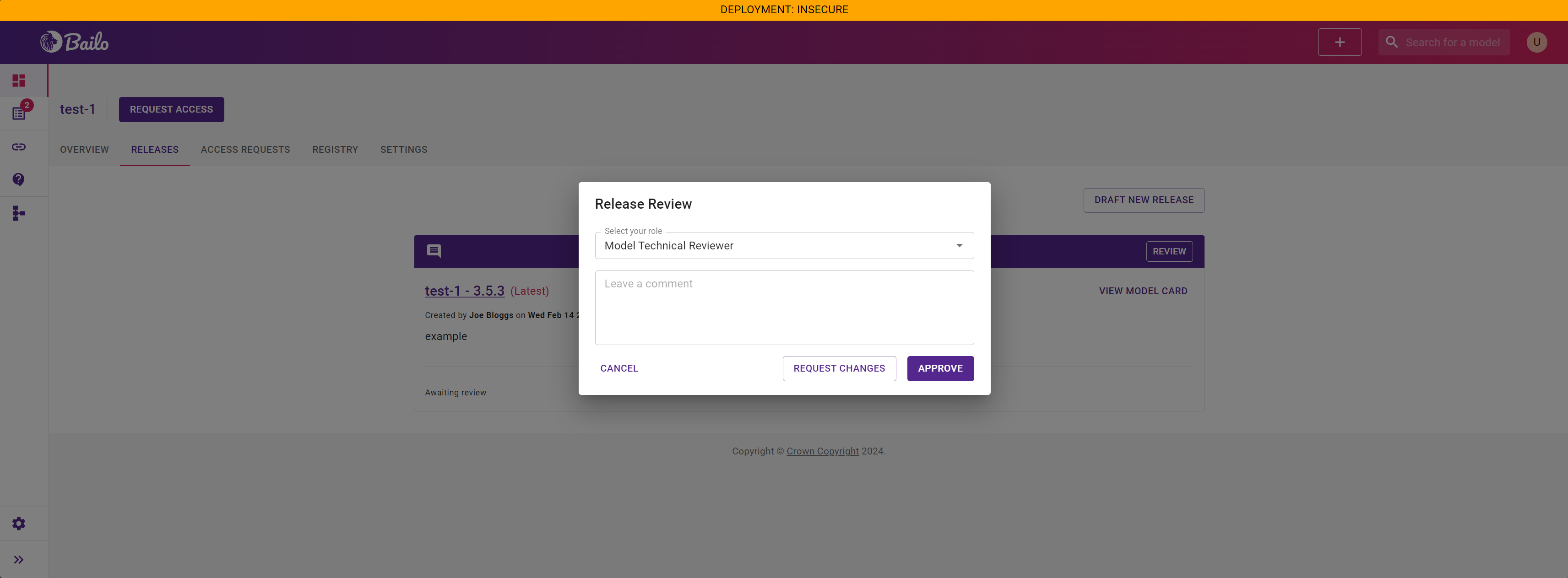 release review approval popup