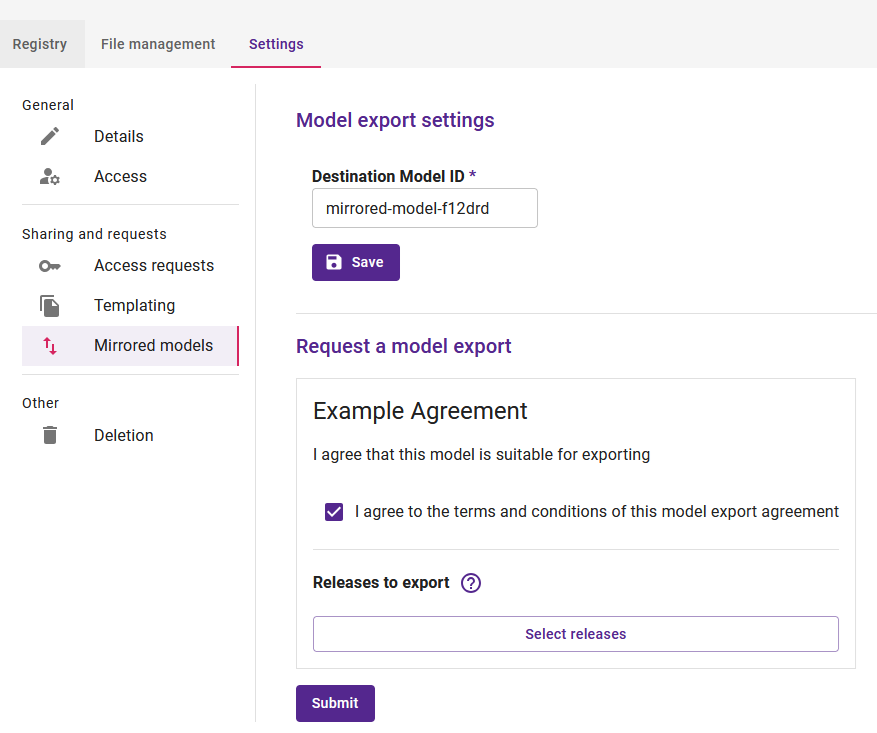 source model export settings